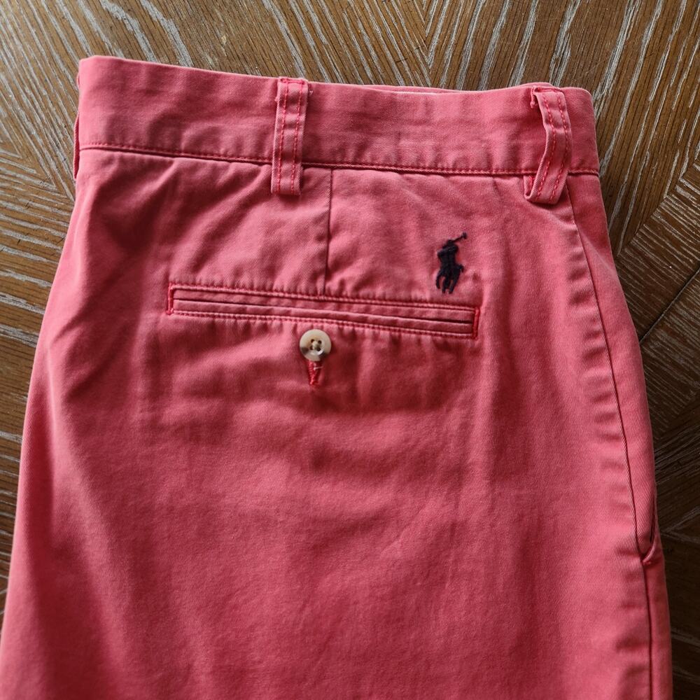 Y2K 90s Polo Ralph Lauren Flat‎ Front Light Red Men's Shorts size 36 Vintage